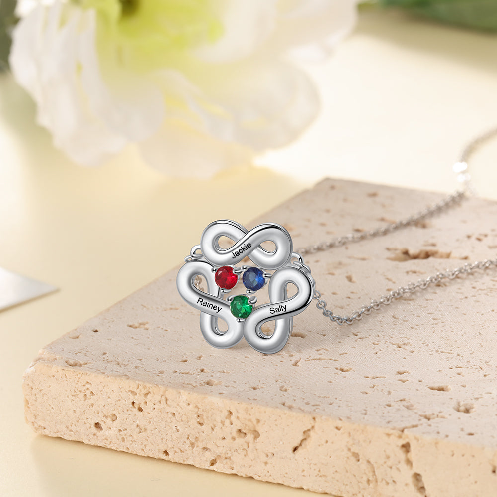 Rhodium Plated Infinity Necklace