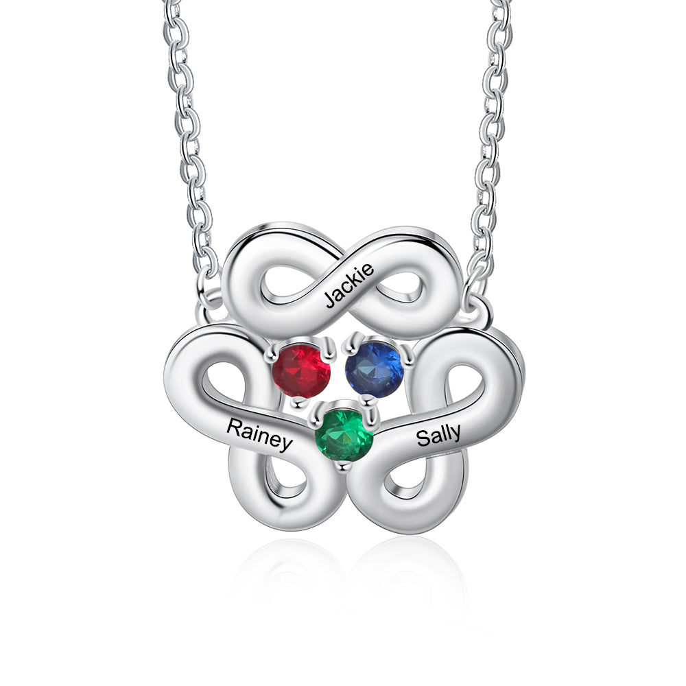 Rhodium Plated Infinity Necklace