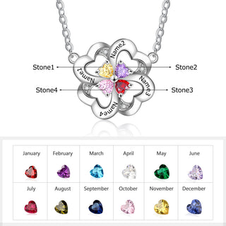 Rhodium Plated Heart Shape Flower Necklace