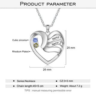 Copper Birthtsone Heart Shape Necklace