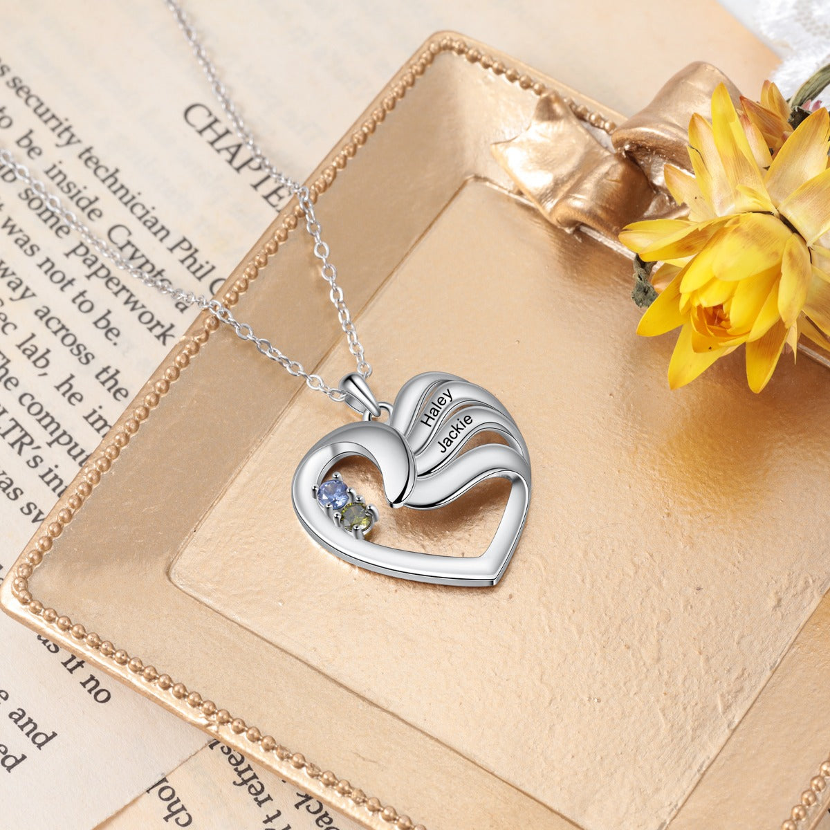 Copper Birthtsone Heart Shape Necklace