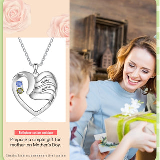 Copper Birthtsone Heart Shape Necklace