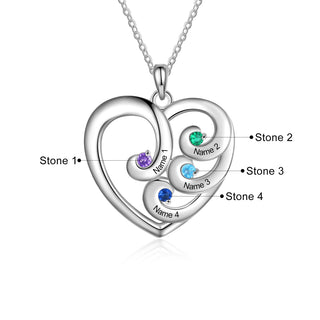 Rhodium Plated Heart Shape Necklace