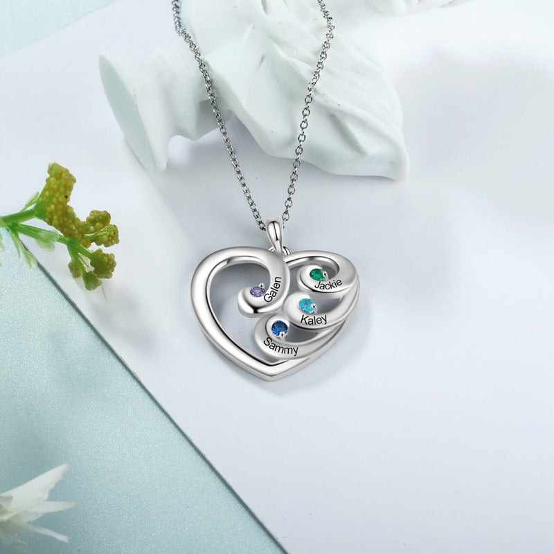 Rhodium Plated Heart Shape Necklace