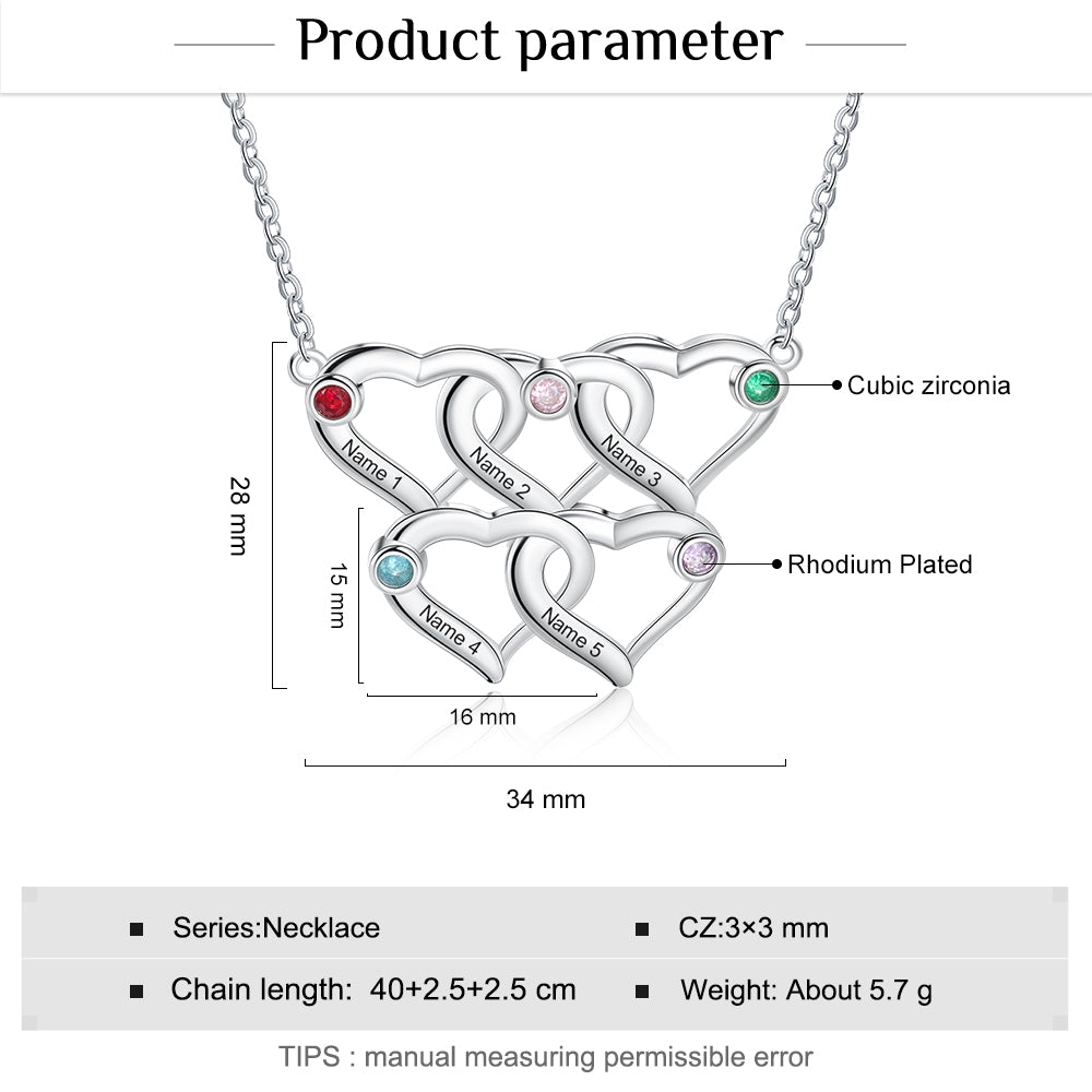 Rhodium Plated Heart Shape Necklace