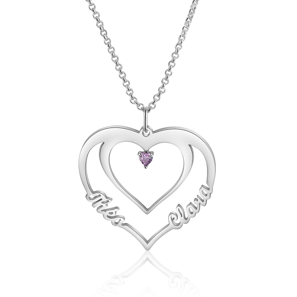 Custom Personalized Rhodium Plated Name Necklace