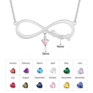 Personalized Rhodium Plated Infinity Name Necklace