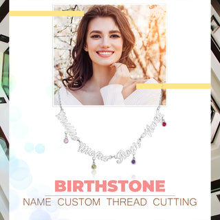 Custom Birthstone Name Necklace