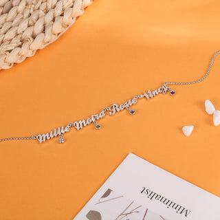 Custom Birthstone Name Necklace