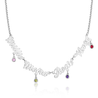 Custom Birthstone Name Necklace