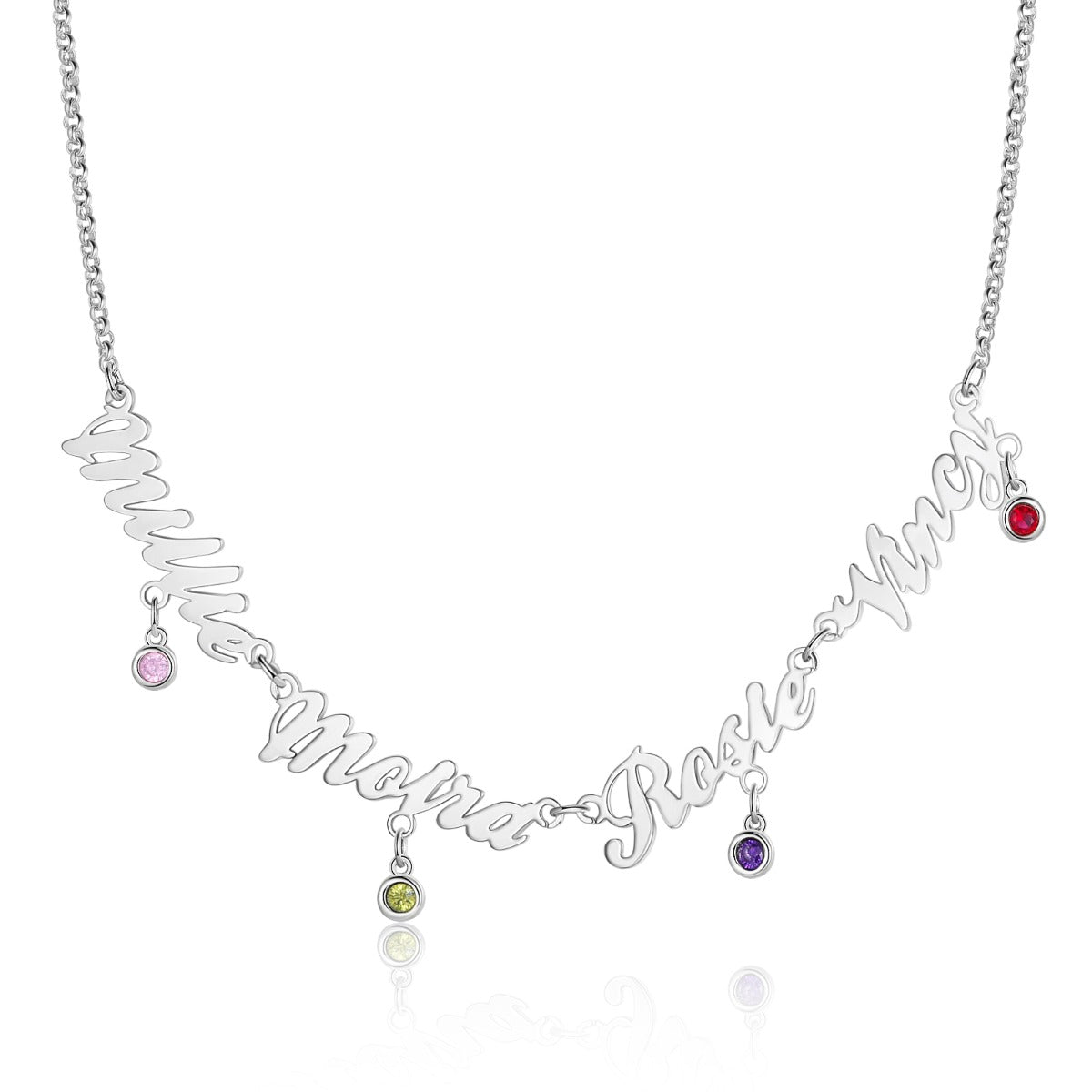Custom Birthstone Name Necklace