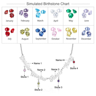 Custom Birthstone Name Necklace