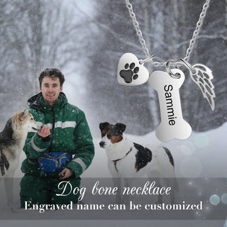 Personalized Stainless Steel Bone Heart Necklace
