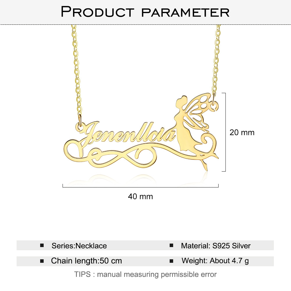 Personalized Butterfly Fairy Name Necklace