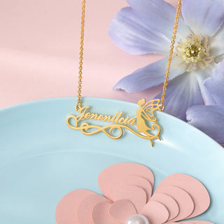 Personalized Butterfly Fairy Name Necklace