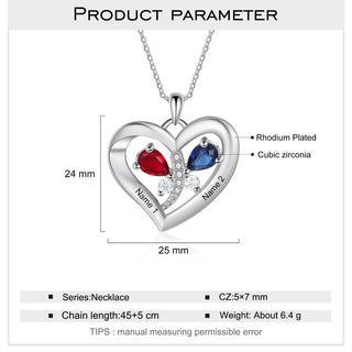 Rhodium Plated Heart Butterfly Necklace