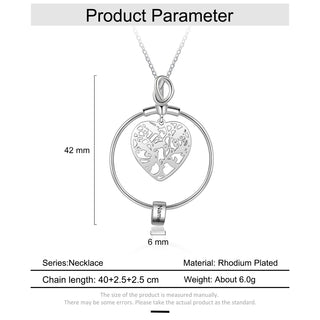 Personalized Rhodium Plated Heart Hollow Charm Bead Necklace