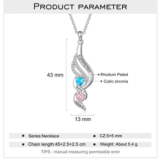 Rhodium Plated Mother Necklace