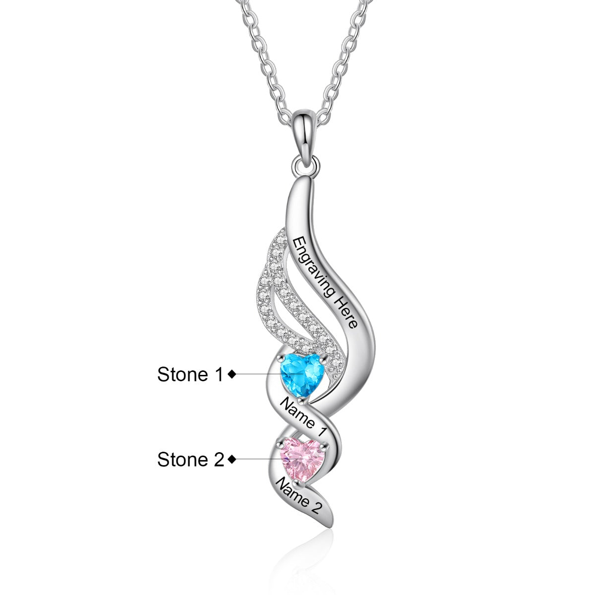 Rhodium Plated Mother Necklace