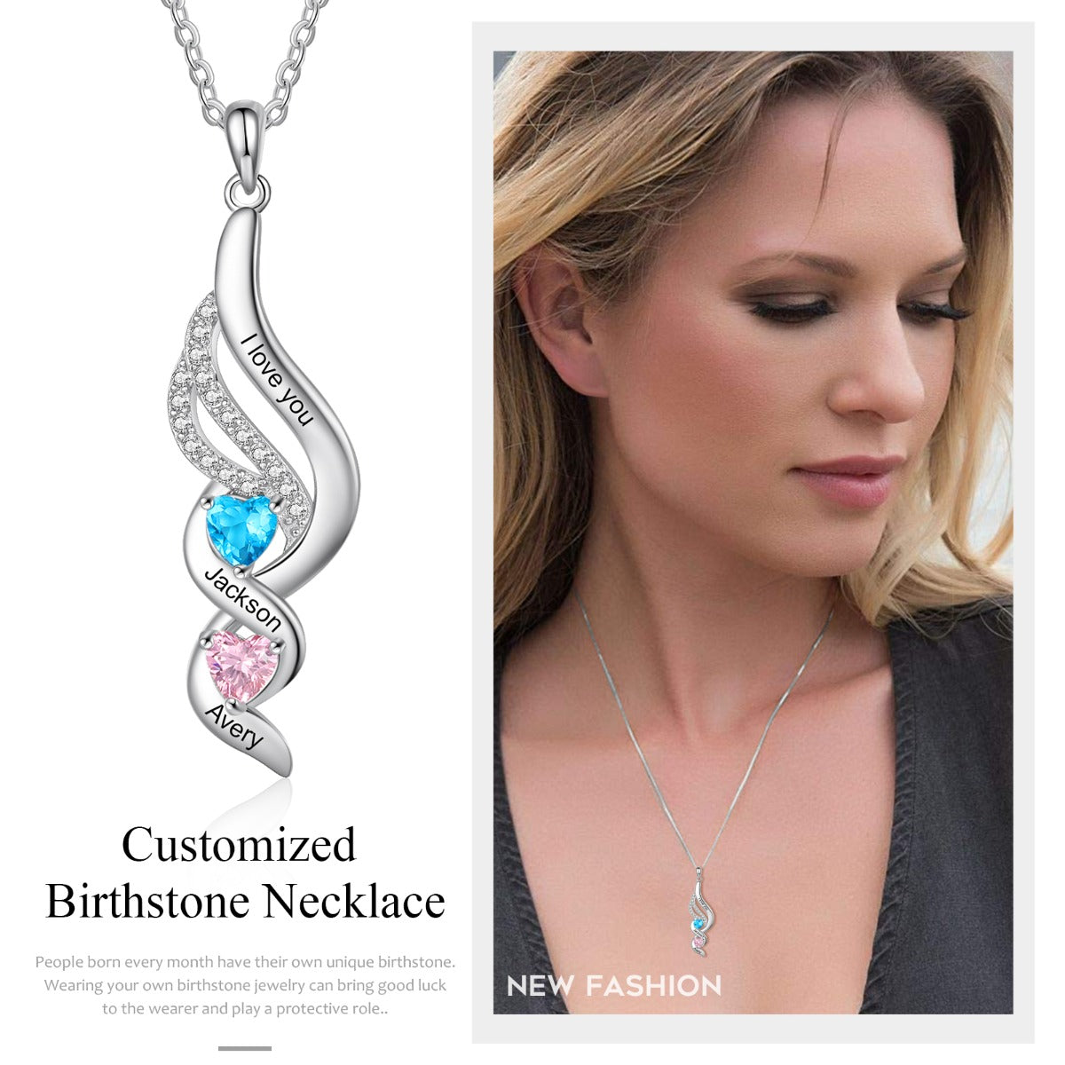 Rhodium Plated Mother Necklace