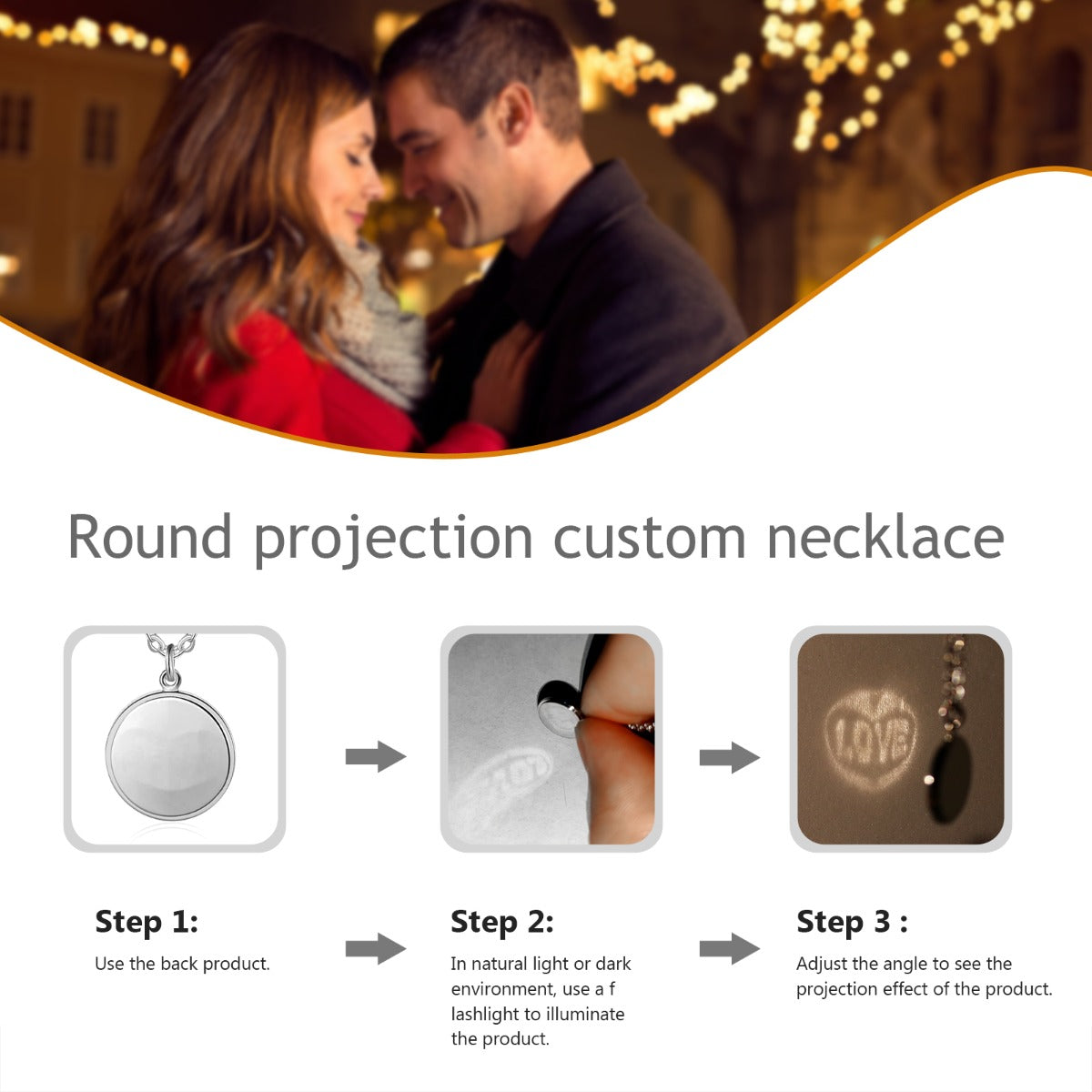 S925 silver Projection Custom Necklace
