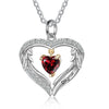 S925 Silver Birthstone Heart Shape Pendant Necklace