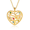 Heart Shape Rhodium Plated Family Tree Necklace