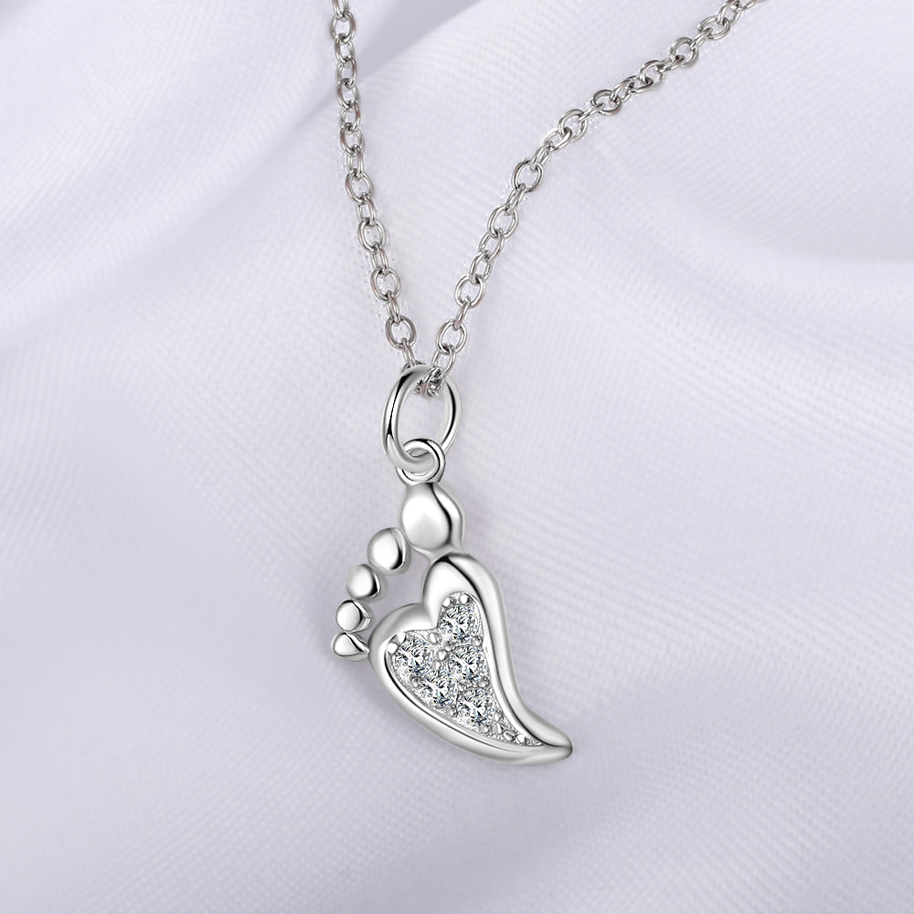 S925 Silver Baby Feet Necklace