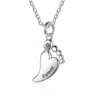S925 Silver Baby Feet Necklace