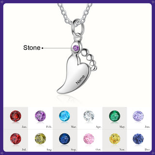 S925 Silver Baby Feet Necklace