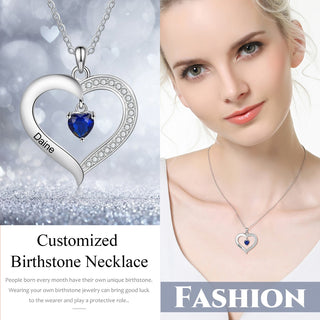 Copper Birthstone Heart Shape Pendant Necklace