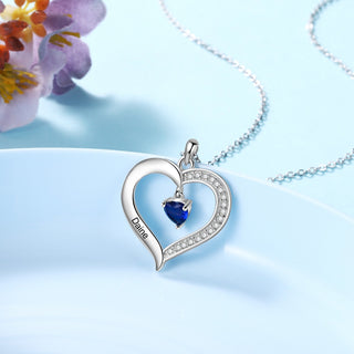 Copper Birthstone Heart Shape Pendant Necklace