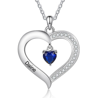 Copper Birthstone Heart Shape Pendant Necklace