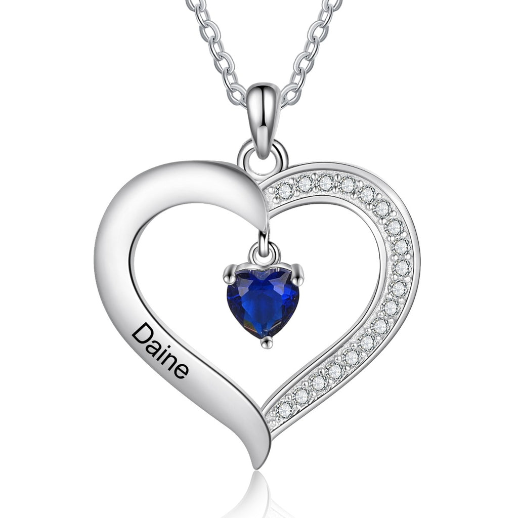 Copper Birthstone Heart Shape Pendant Necklace