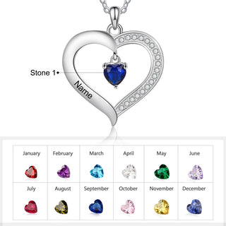 Copper Birthstone Heart Shape Pendant Necklace