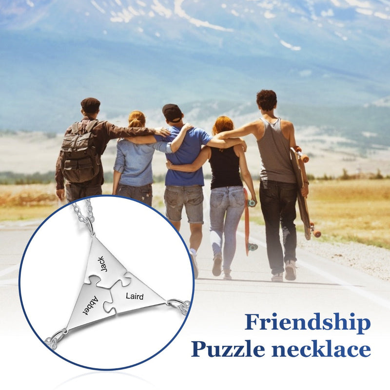 Personalized Titanium Steel Puzzle Necklaces