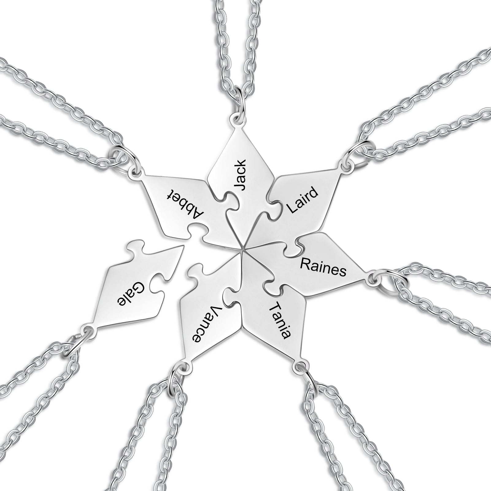 Personalized Titanium Steel Puzzle Necklaces