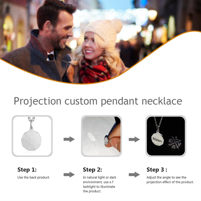 Personalized S925 Silver Projection Necklace