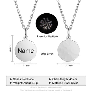 Personalized S925 Silver Projection Necklace