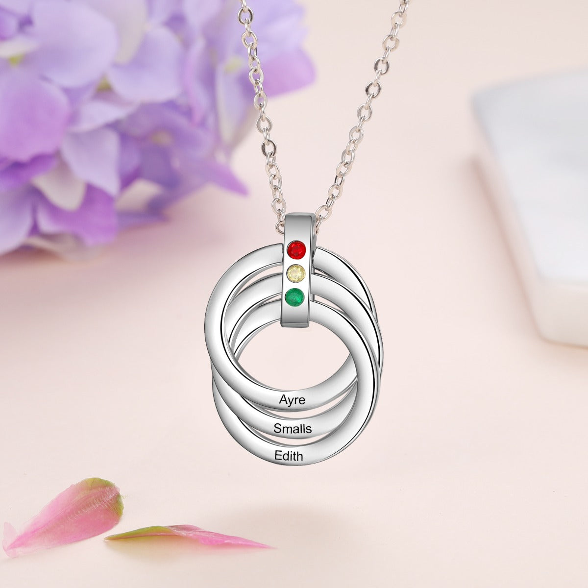 Rhodium Plated mutli-Circle Necklace