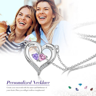 S925 Silve Birthstone Heart Shape Necklace