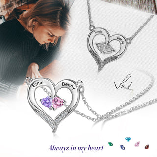 S925 Silve Birthstone Heart Shape Necklace
