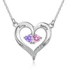 S925 Silve Birthstone Heart Shape Necklace