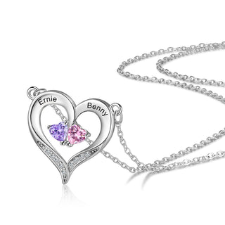 S925 Silve Birthstone Heart Shape Necklace