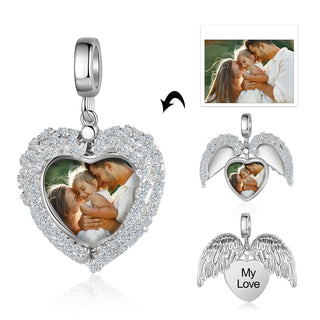 Personalized Rhodium Plated Jewelry Photo Charm Beads