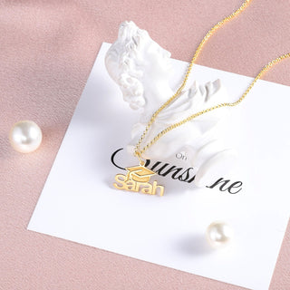 Personalized Rhodium Plated Graduation Season Name Custom Necklace