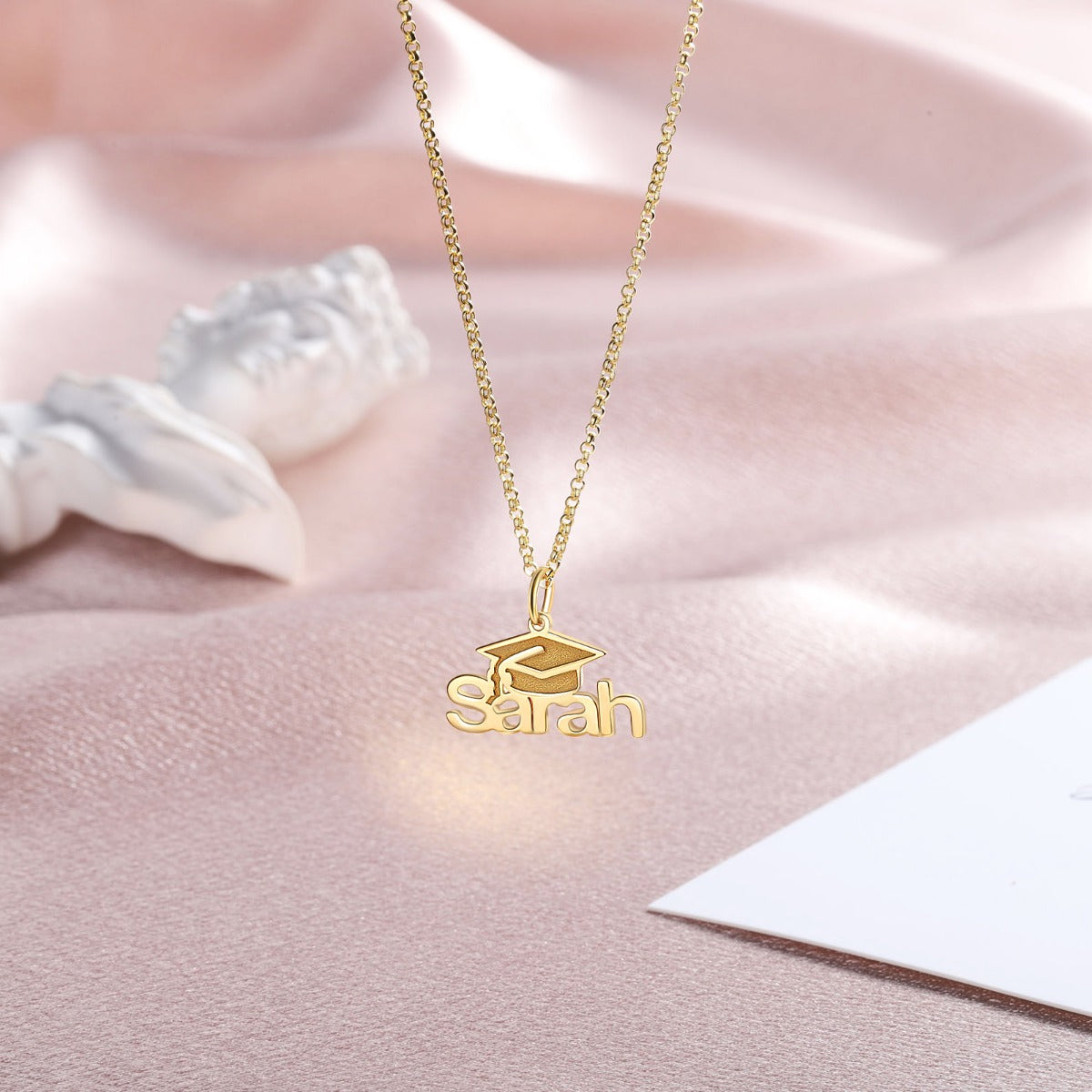 Personalized Rhodium Plated Graduation Season Name Custom Necklace