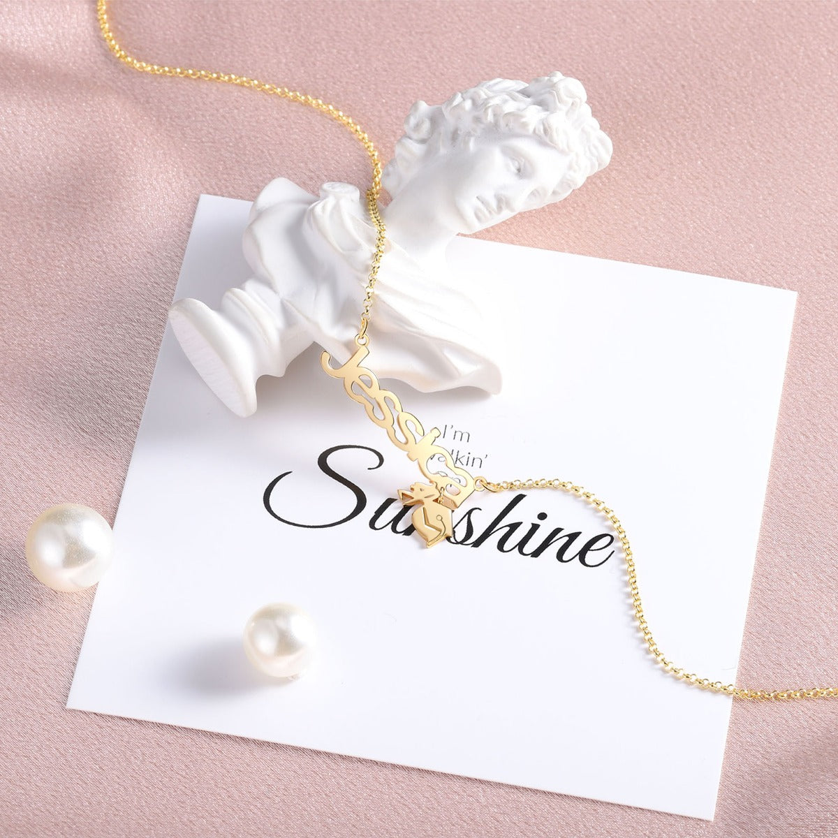Personalized Rhodium Plated Graduation Season Name Custom Necklace