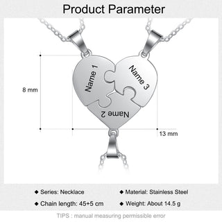 Stainless Steel Peresonalized Name Heart Shape Necklace