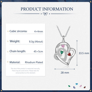 Birthstone Heart Shape Pendant Necklace